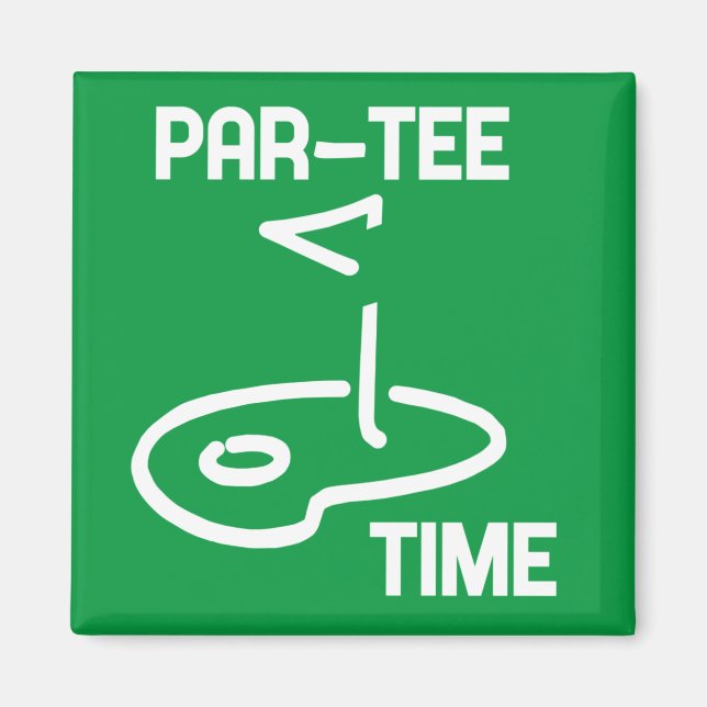 Par-Tee Time White   Magnet (Front)
