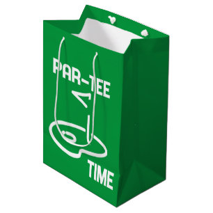 Par-Tee Time White   Medium Gift Bag