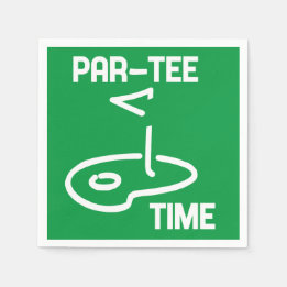 Par-Tee Time White Napkin