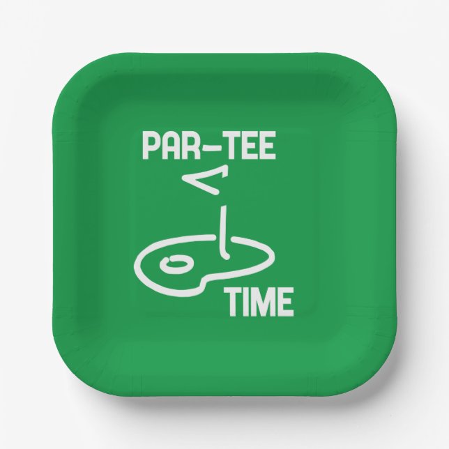 Par-Tee Time White   Paper Plate (Front)