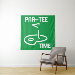Par-Tee Time White Tapestry