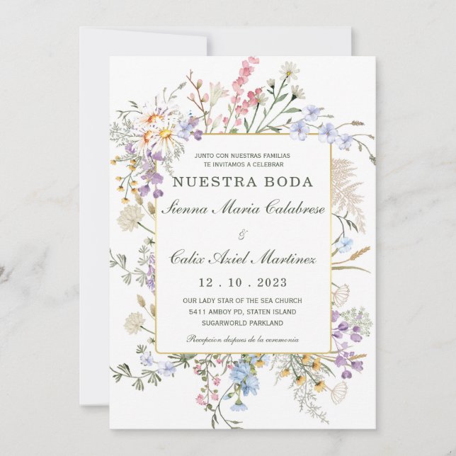 Para Bodas Rústicas En Español Invitation (Front)