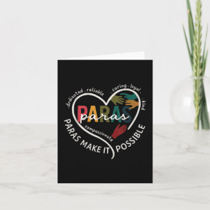 Para Heart Paraprofessional Teacher Paraeducator  Card