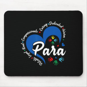 Para Heart Teacher Paraprofessional School Appreci Mouse Mat