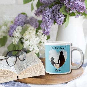 Para la Mejor Mamá Bilingual Mother's Day Heart Large Coffee Mug
