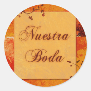 Para la novia - nuestra boda classic round sticker