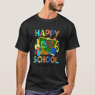 Para Life Boho Leopard Happy First Day Of School T-Shirt
