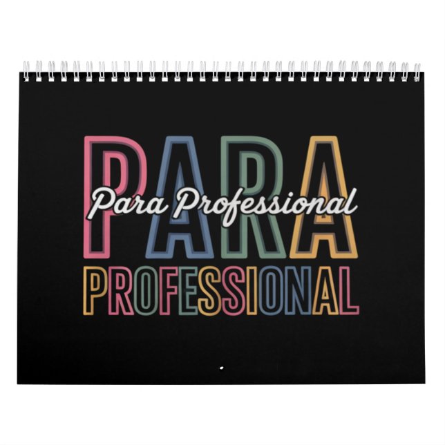 Para Paraprofessional Paraeducator First Day Back Calendar (Cover)