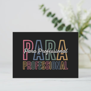 Para Paraprofessional Paraeducator First Day Back Thank You Card