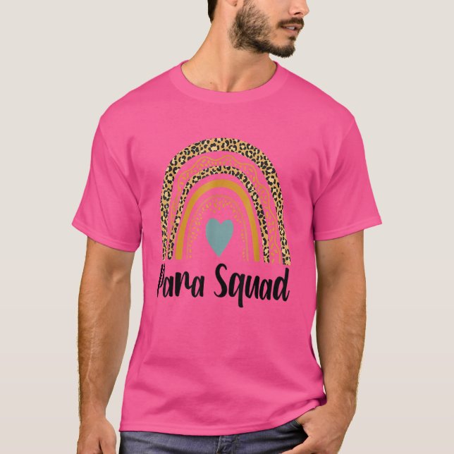 Para Squad Rainbow Leopard First Day Of School Tea T-Shirt (Front)