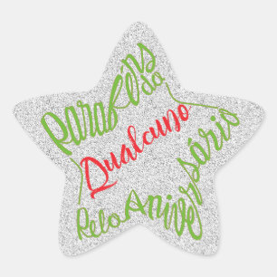 Parabéns pelo aniversário a forma di stella star sticker