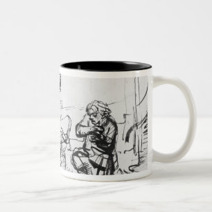 Parable of the ruthless creditor Two-Tone coffee mug