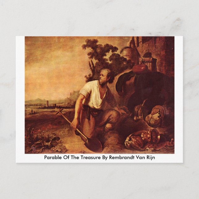 Parable Of The Treasure By Rembrandt Van Rijn Postcard (Front)