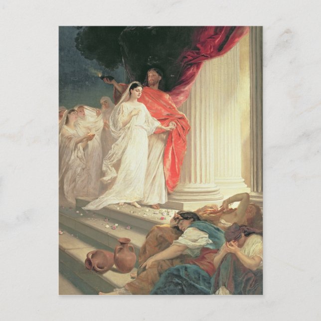 Parable of the Wise and Foolish Virgins, 1886 Postcard (Front)