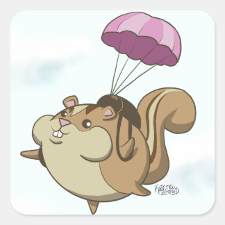 Parachute Chipmunk! Square Sticker