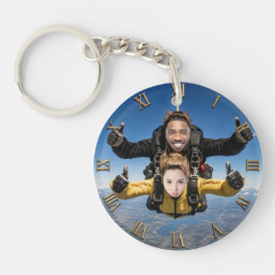 Parachute Jump Photo Gift Skydiving Face Swap Key Ring