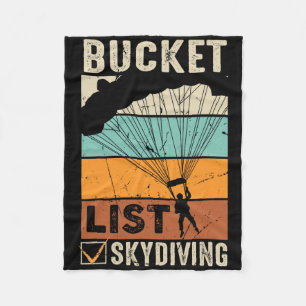 Parachute Jump Skydiver Instructor Bucket Lists Sk Fleece Blanket