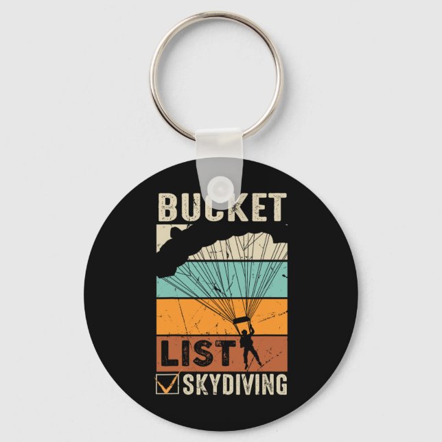 Parachute Jump Skydiver Instructor Bucket Lists Sk Key Ring (Front)