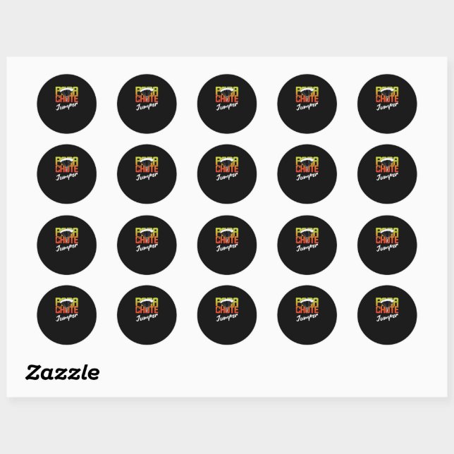Parachute Jumper Classic Round Sticker (Sheet)
