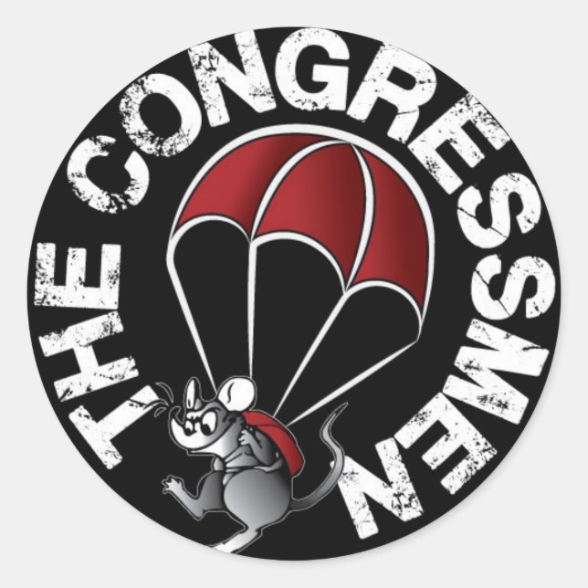 "Parachute Mouse" sticker (Front)