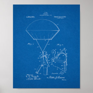 Parachute Patent - Blueprint Poster