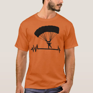 Parachute Pulse Heartbeat Skydiver Skydiving T-Shirt