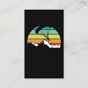 Parachute Retro Mountain Paragliding Business Card