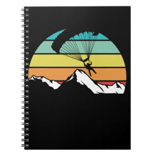 Parachute Retro Mountain Paragliding Notebook