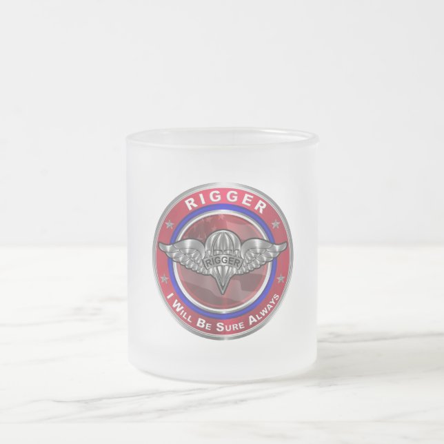 Parachute Rigger-Amazing Airborne Soldiers Frosted Glass Coffee Mug (Center)