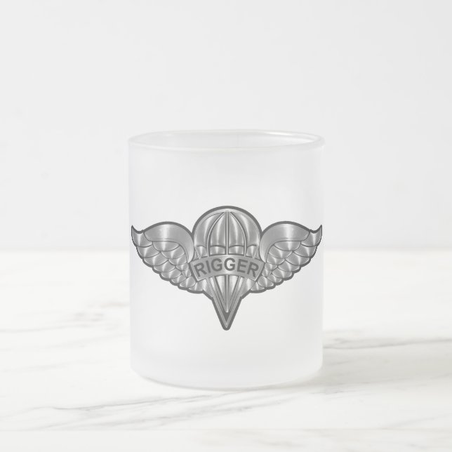 Parachute Rigger-Amazing Airborne Soldiers Frosted Glass Coffee Mug (Center)