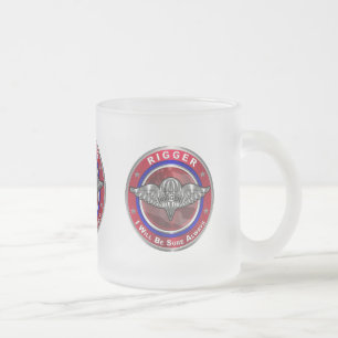 Parachute Rigger Frosted Glass Coffee Mug