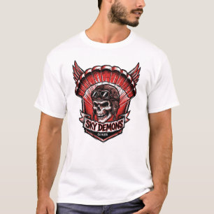 Parachute Skull Wings Sky Demons Motorcycle Club T-Shirt