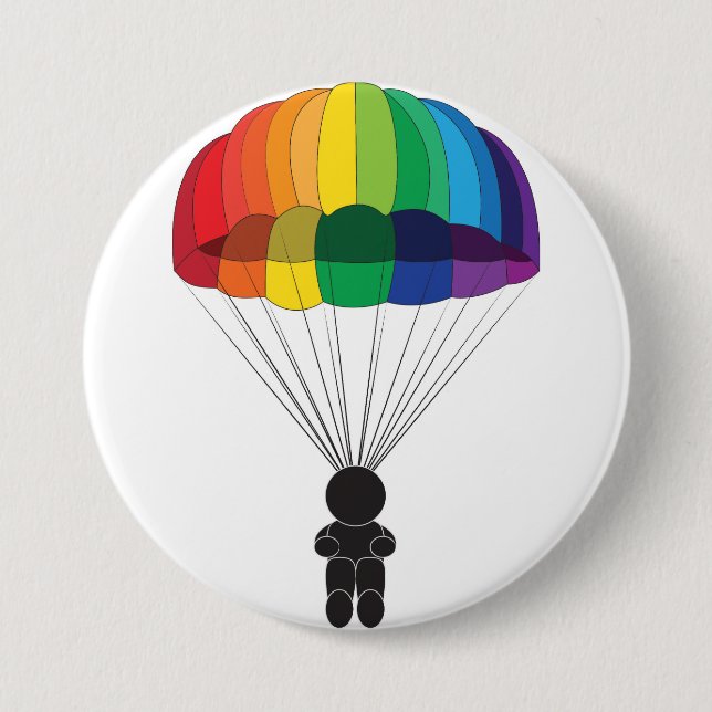 Parachuting 7.5 Cm Round Badge (Front)