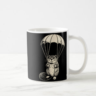 Parachuting beaver funny skydiving beaver vintage coffee mug