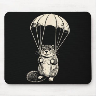 Parachuting beaver funny skydiving beaver vintage mouse mat