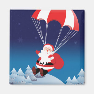 Parachuting Santa Magnet