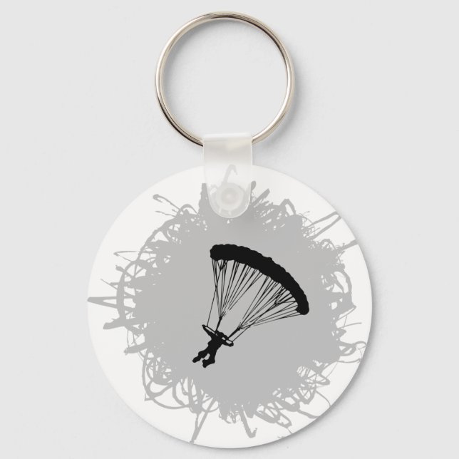 Parachuting Scribble Style Key Ring (Front)