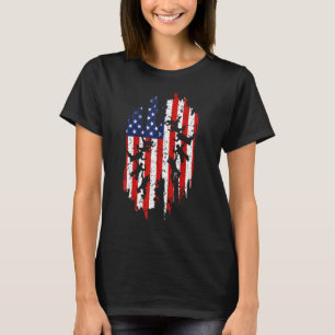 Parachuting Skydiving American USA Flag Funny Vint T-Shirt