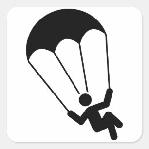 Parachuting Square Sticker