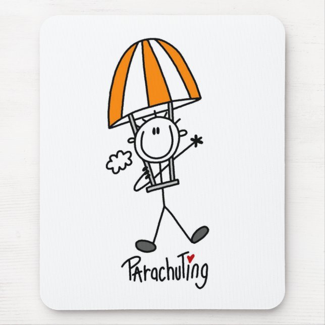 Parachuting Stick Figure Mouse Mat (Front)