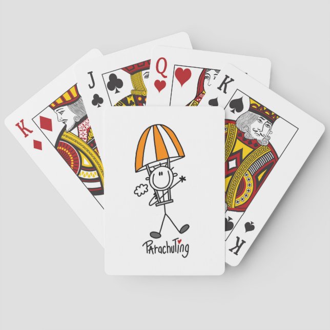 Parachuting Stick Figure Playing Cards (Back)