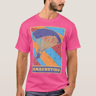 Parachuting Vintage Retro Colours Parachute Diver  T-Shirt