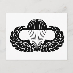 Parachutist badge postcard
