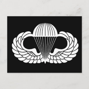 Parachutist badge postcard