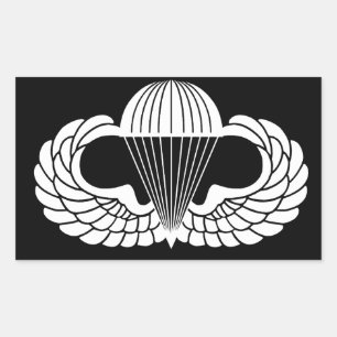 Parachutist badge rectangular sticker