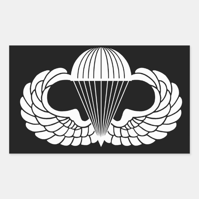 Parachutist badge rectangular sticker (Front)