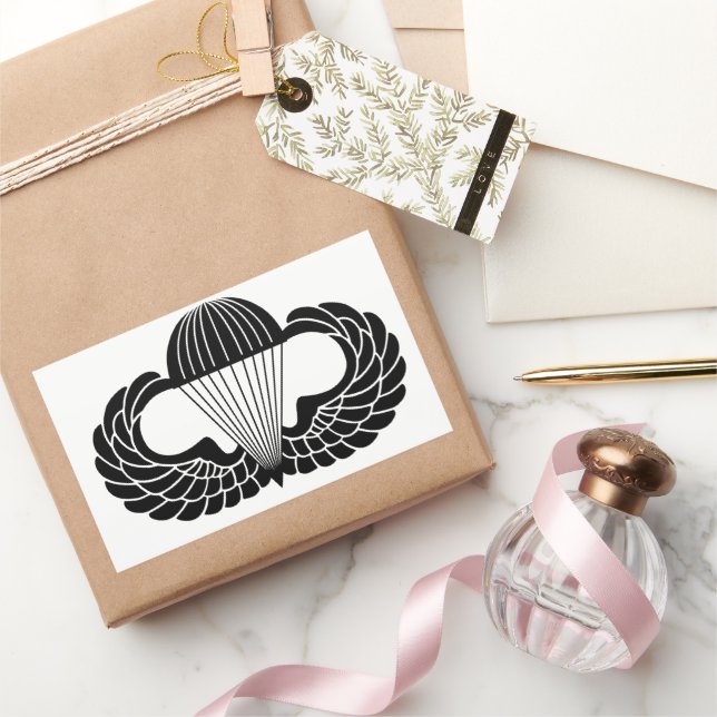 Parachutist badge rectangular sticker (Gifting)