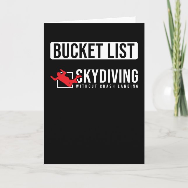 Parachutist Gift Bucket List Card (Front)