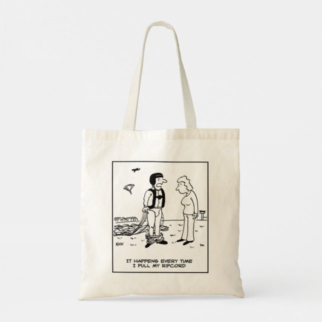 Parachutist Skydiving by Parachute has Problem Tote Bag (Back)