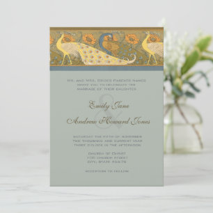 Parade Art Nouveau Peacock Bird Wedding Invitation
